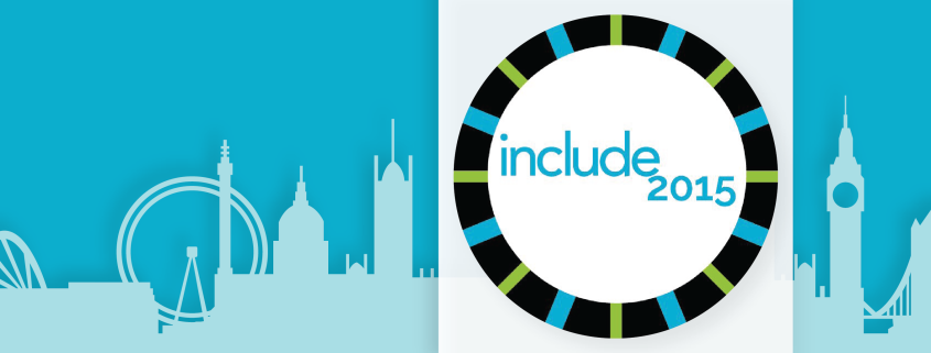 Image of Include 2015 logo with London skyline behind it.