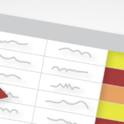 Illustration of risk assessment with caution icons